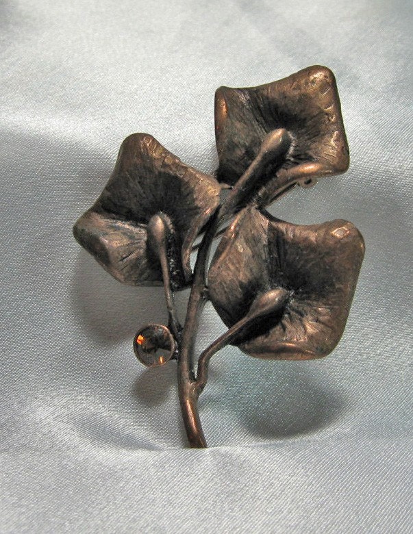 Vintage Copper Tone Calalily Brooch Pretty Piece