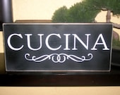 Cucina Wood Sign Wall Hanging Italian word for Kitchen