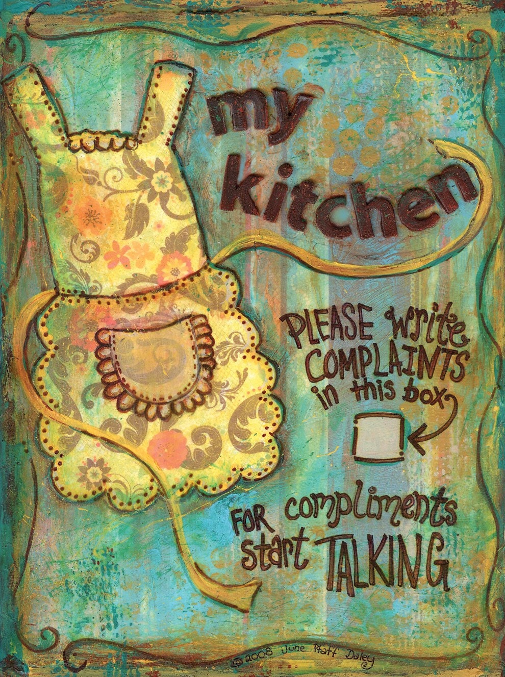 My Kitchen 8 x 10 print by mixed media artist June Pfaff Daley