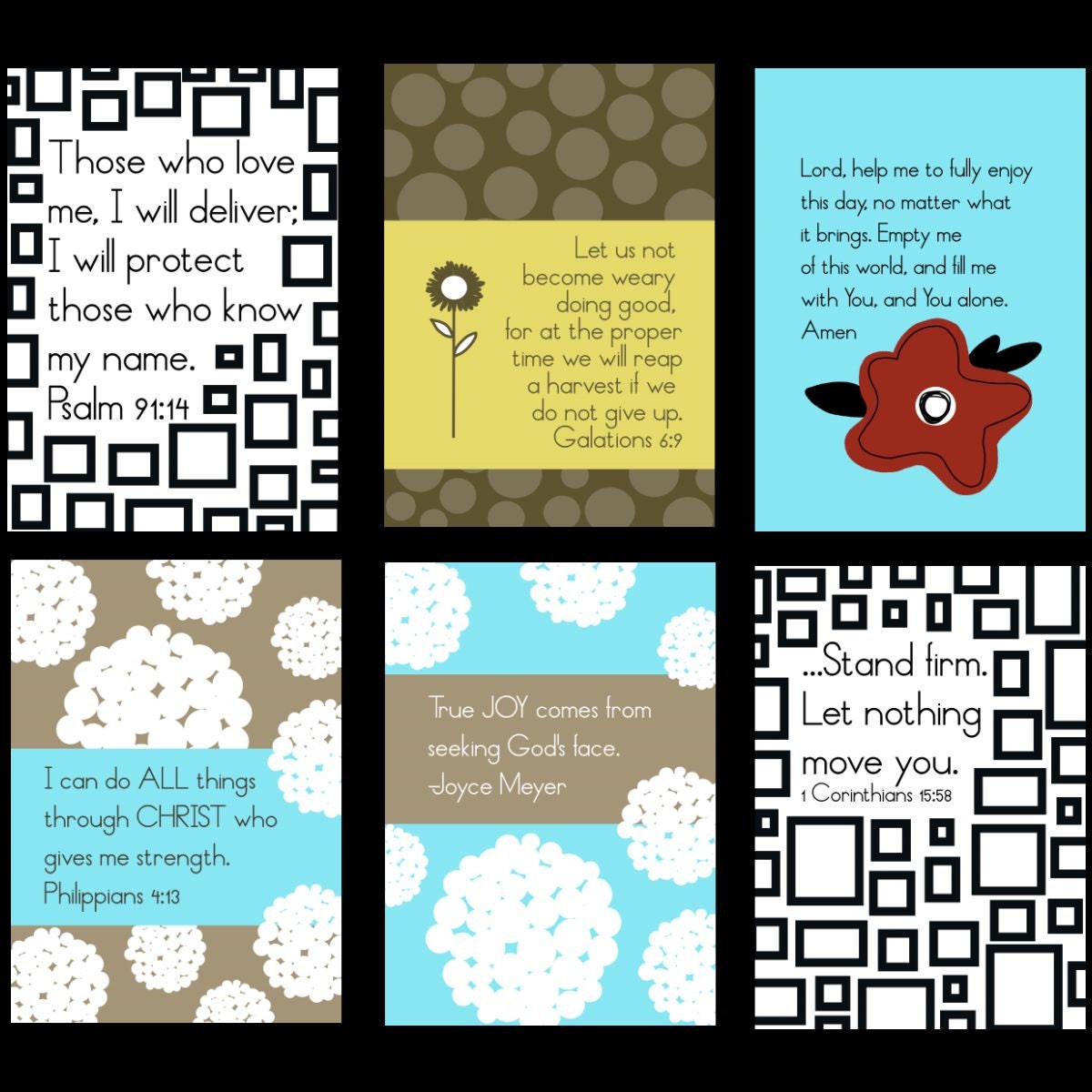 Scripture and encouragement for your mirror (Set 3). Includes suction hook. Start and end your day right.