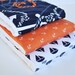ANCHORS and SAILBOATS........ (3) very ABSORBENT 100% cotton baby burp cloths with coordinating fun cotton print......very useful gift
