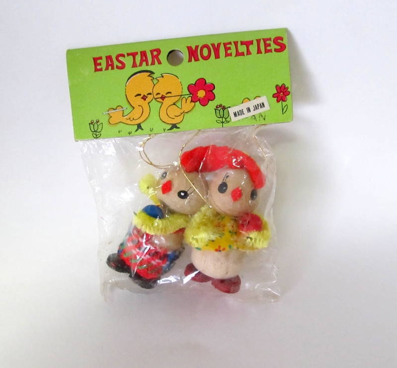 Vintage Easter Chick Ornaments Set of Two NIP