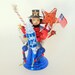 SALE Vintage July 4th Decoration Abe Lincoln Wood Beads Spun Cotton Patriotic