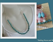 Sterling Moon & Sky Long Layered Gemstone Necklace Earrings Silver Statement Jewelry
