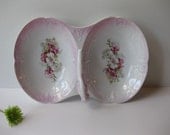 Pink and Pretty Vintage Floral Porcelain Double Dish