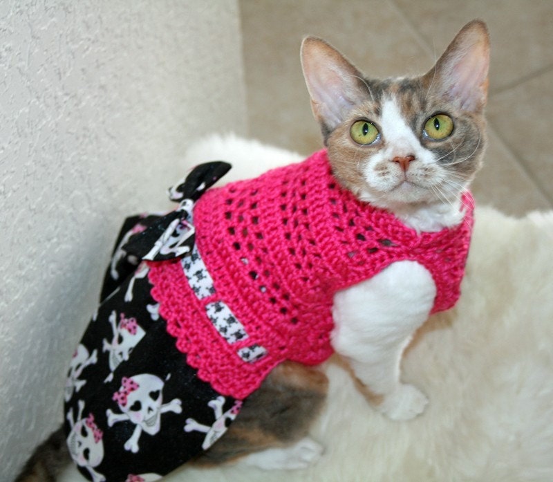 SKULLS SO SWEET skirt-ter - 2 Sparkle fabrics - made to order 2 - 20 lb dogs