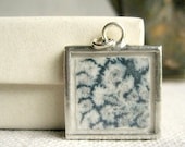spring sale - original blue watercolor pendant