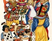 Alice In Wonderland King and Queen of Hearts and the Knave By Gil Dyer Vintage 1940s