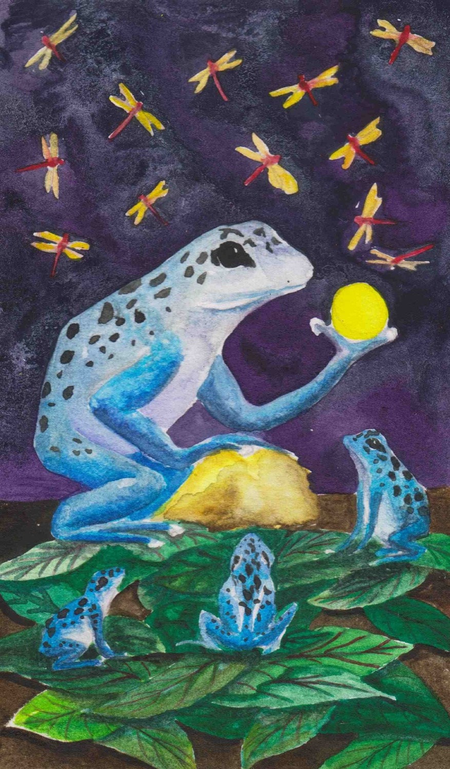 Blue Dart Frog Tarot Art 22 Cards Limited Edition Print by Beth Seilonen