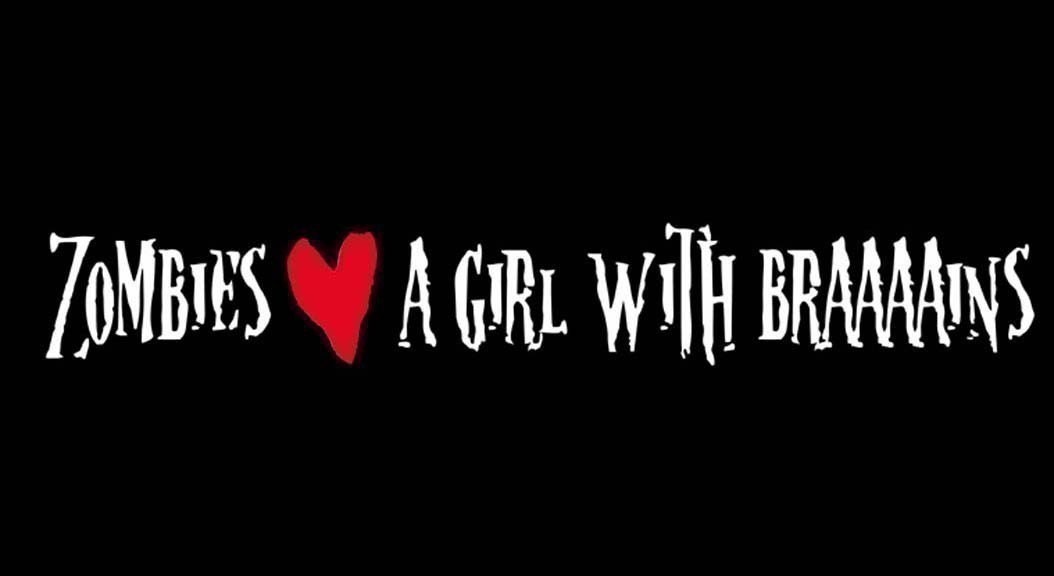 Zombies Love a Girl With Brains - Heart Vinyl Car Decal
