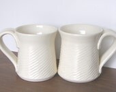 2 White Mugs