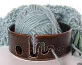 SM 6" Yarn Bowl for Knitters and Crocheters in Brown, Glossy, Rope Impressed