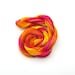 Hand dyed cotton perle 5 embroidery thread, 20m skein, bright pink, orange, yellow, lemon