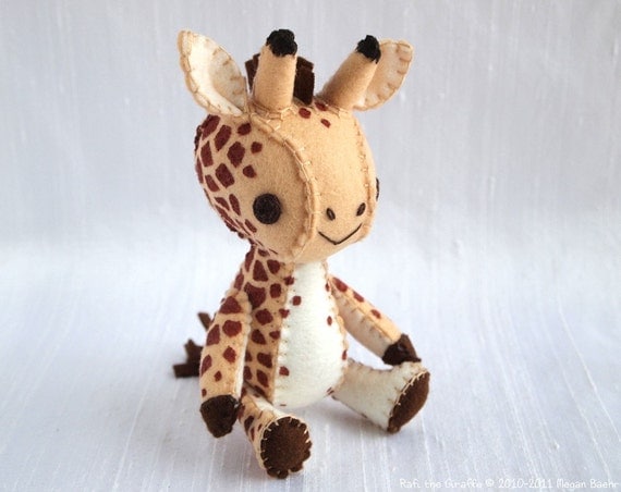 Giraffe Plush Art Doll, Rafi (Made to Order)