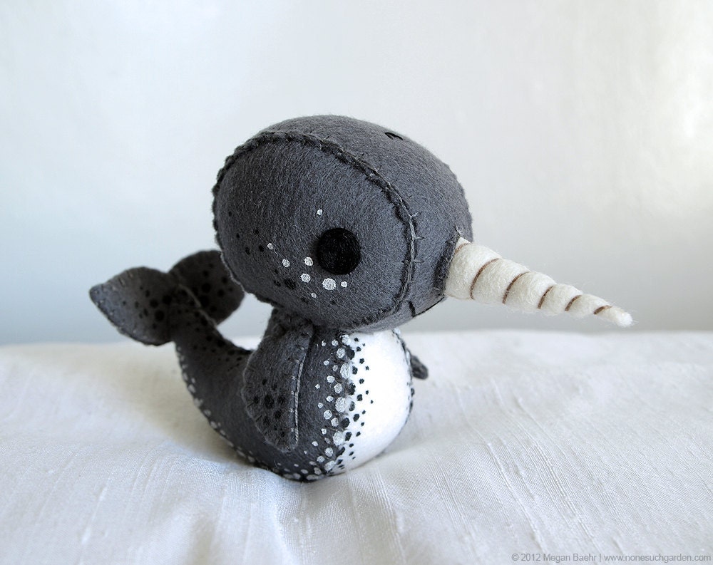 Narwhal Plush Art Doll, Norbert (Made to Order)