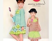 FREE SHIPPING with FABRIC purchase---nina peasant top and skirt sewing pattern by patty young of modkid boutique