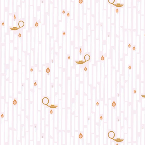SALE---1 yard--Illuminate in Jinnee Orange, 1001 Peeps, Lizzy House for Andover Fabrics