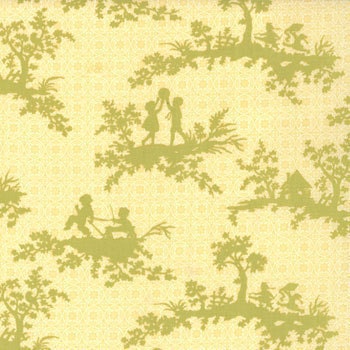 California Girl---Playtime Toile in Sunshine--1 yard--Fig Tree Quilts for Moda Fabrics
