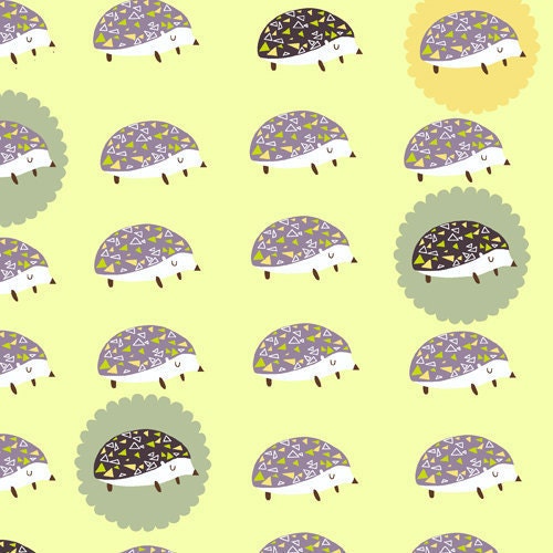 SALE---1 yard---Hedgehogs in Outwitted, Outfoxed, Lizzy House, Andover Fabrics