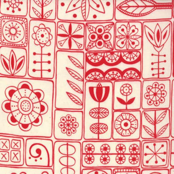 Summersville---Metro Floral Scandi in Red---1 yard--Lucie Summers for Moda Fabrics
