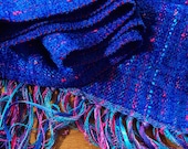 handwoven wrap/scarf in azure blue