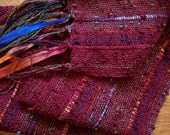 handwoven scarf bordeaux lightweight and narrow