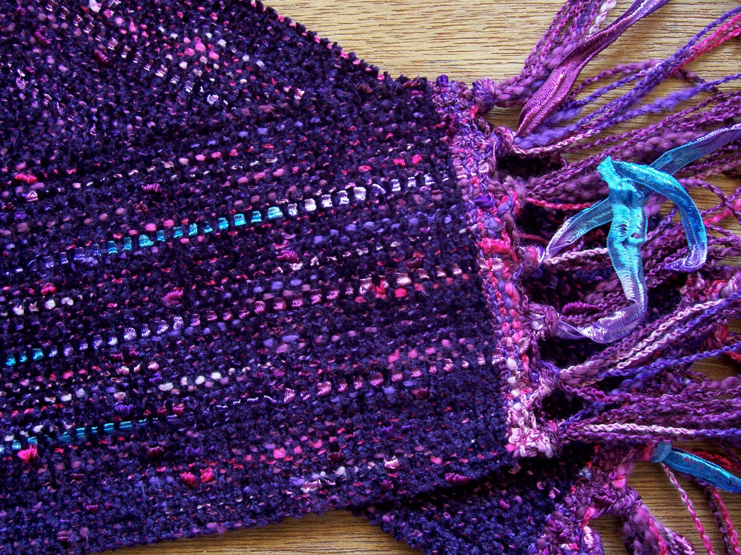 handwoven scarf blackberry, long