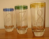 SALE - Vintage Graphic Number Glasses - 6,7,8