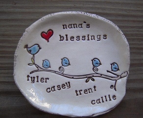 personalized dish for mom - up to 4 childrens names - made to order