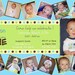 Custom Photo Card collage, Baby boy first birthday invitation, Colorful Hudson