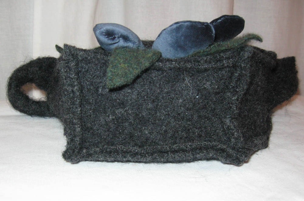 Upcycled Felted flower purse