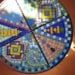 MOSAIC Beautiful Recycle/Upcycled Round End Table with wrought iron base