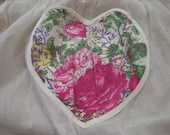 Hearts and Flowers 1950's Vintage Tie Apron