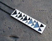 Geometric Drop Necklace in White