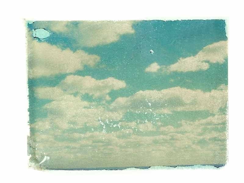 clouds-8x10 polaroid transfer -matted in 11x14-signed by artist