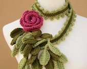 Wild Rose Scarf-Lariat-Rose