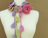 Queen Elizabeth Rose Lariat-Scarflette-Pink
