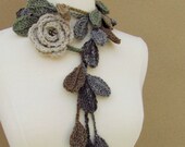 Queen Elizabeth Rose Lariat-Scarflette-Linen