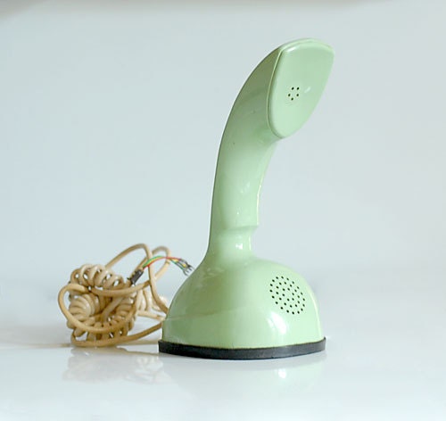 Vintage 60's Ericofon Danish Modern Telephone Mint Green New Case Rotary Dial