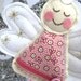 Angel for Christmas or Christening in Pink Ditsy Flower Fabric x Large Angel Decoration