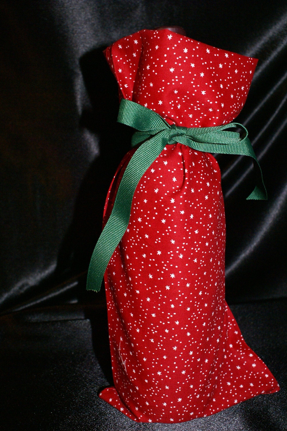 White stars on red gift bag