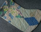 Handmade Vintage quilted Christmas stocking