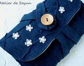 Circular Knitting Needle Case Needle Holder Knitting Needle Case Circular Needle Case in Midnight Blue