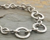 Sterling Silver Bracelet, Circles, Fine Silver, Wire, Oxidized, Wire Work, Unisex