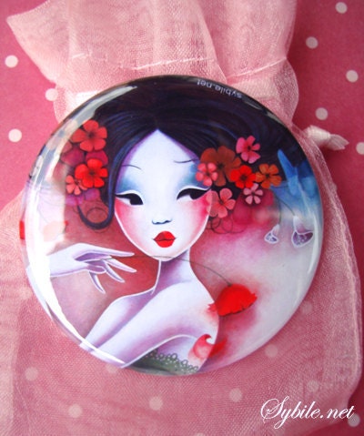 Pocket Mirror Fancy Flowers
