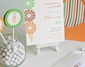 Ice Cream Cone Invitation For Boys