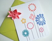 Flower Note Cards Pinwheel Design