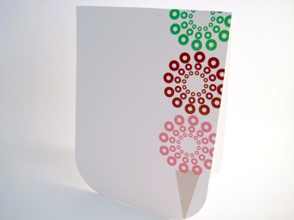Pinwheel Ice Cream Cone Folded Note Card Set