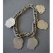 Vintage 50's silvertone charm bracelet w/ engraved silhouettes Gwyn, Beth, Charles, Eric, Mark