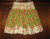 Green and WHite Caroler Twirl Skirt in Size 5, Last one